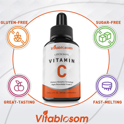 Vitablosom Liposomal Vitamin C 2000mg Liquid - High Absorption Immune Support - 60ML (2 Bottles)
