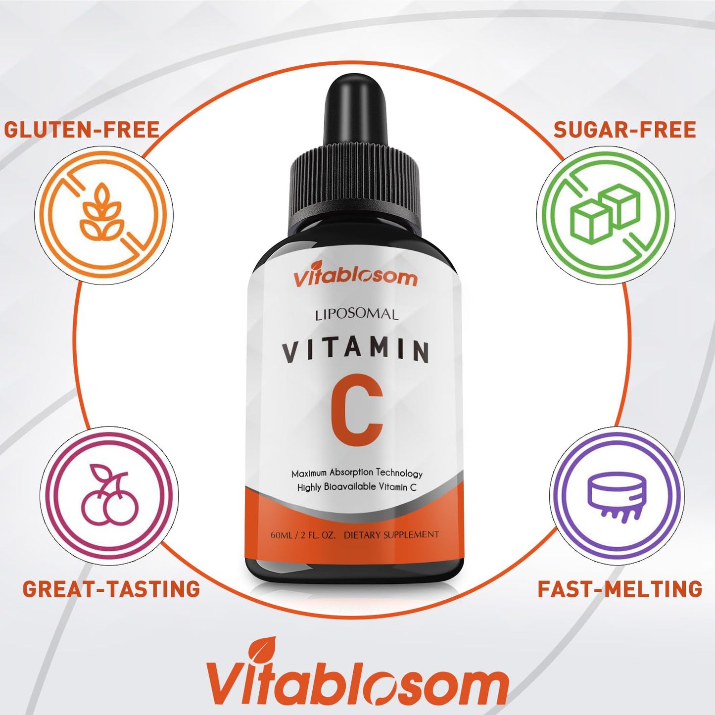 Vitablosom Liposomal Vitamin C 2000mg Liquid – High Absorption Immune Support, 60ml Bottle