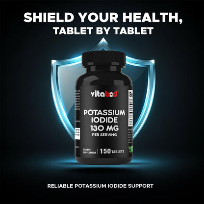 Vitabod Potassium Iodide 130 mg - 150 Tablets (2 Bottles) | Made in USA
