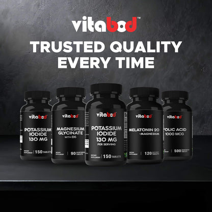 Vitabod Potassium Iodide 130 mg - 150 Tablets (2 Bottles) | Made in USA