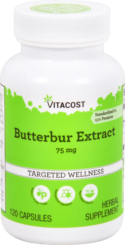 Vitacost Butterbur Extract - Standardized 75 mg | 120 Capsules