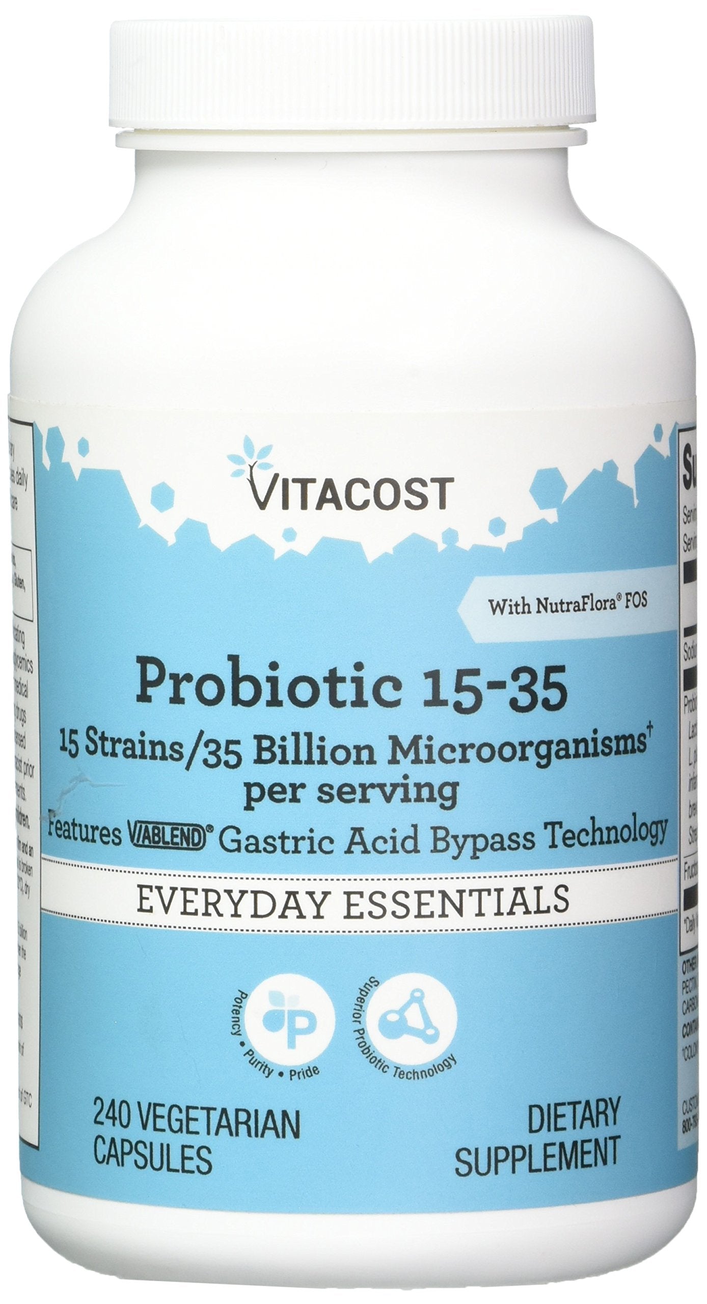 Vitacost Probiotic 15-35 Billion 240 Capsules | 15 Strains, 35B CFU