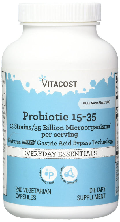 Vitacost Probiotic 15-35 Billion 240 Capsules | 15 Strains, 35B CFU
