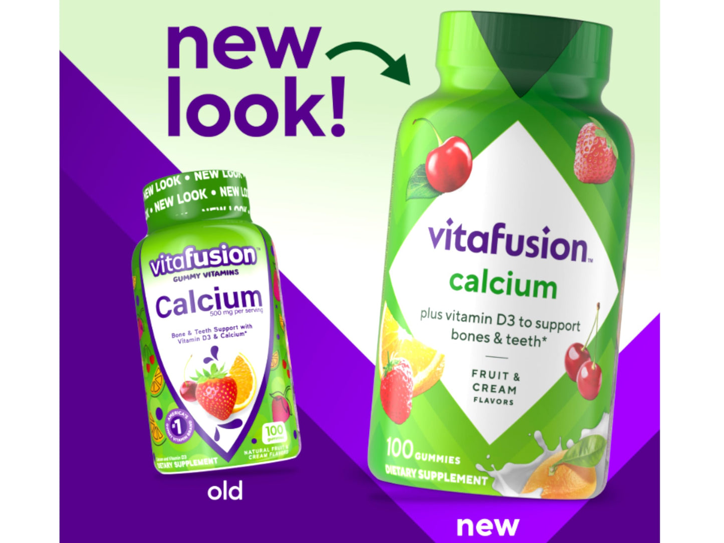 VitaFusion Calcium 500 mg Gummies with Vitamin D3 - 100 ct Pack of 2