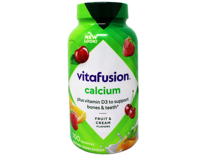 Vitafusion Calcium Adult Gummy Vitamins – Calcium & Vitamin D Gummies (100 Count)