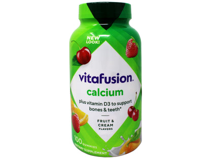 Vitafusion Calcium Adult Gummy Vitamins – Calcium & Vitamin D Gummies (100 Count)