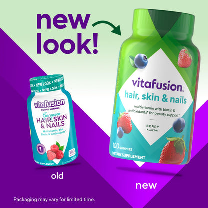 Vitafusion Gorgeous Hair, Skin Nails Gummies – Raspberry 100ct