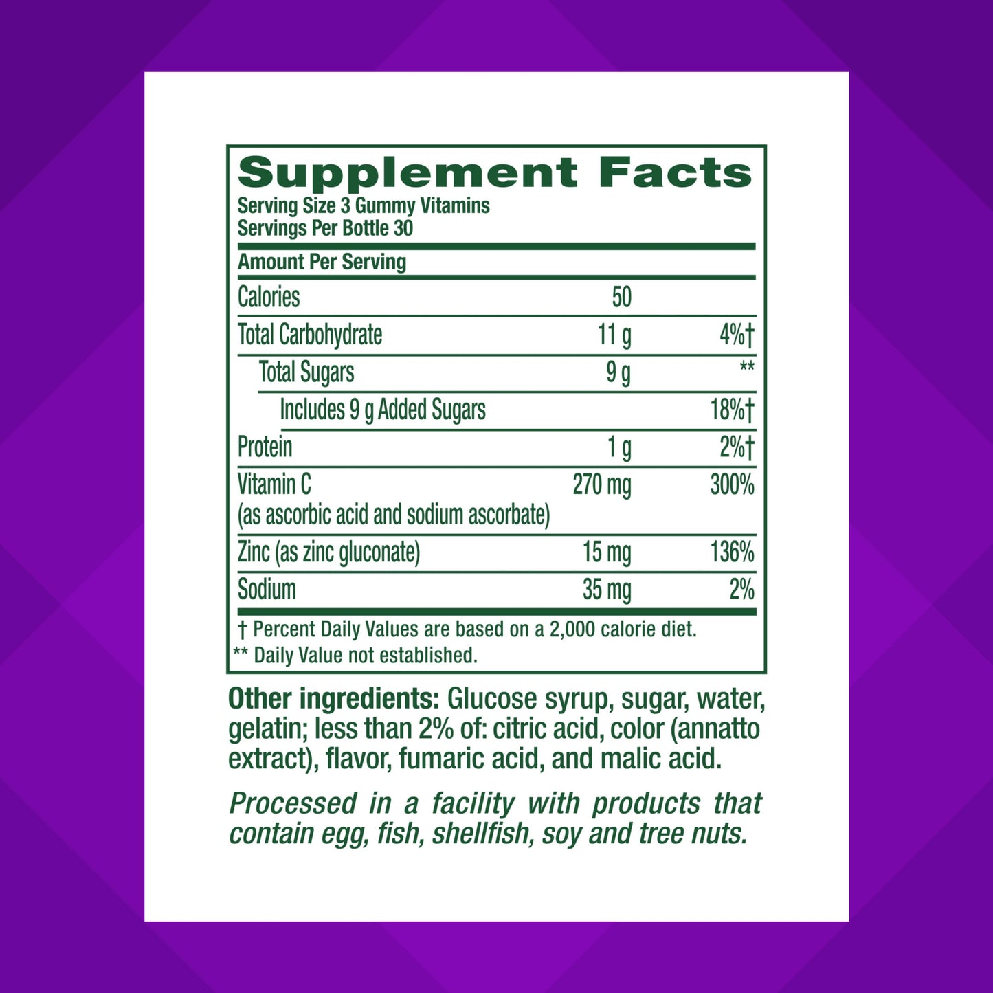 Vitafusion Power Zinc Gummy Vitamins – Immune Support, Strawberry Tangerine, 90 Count