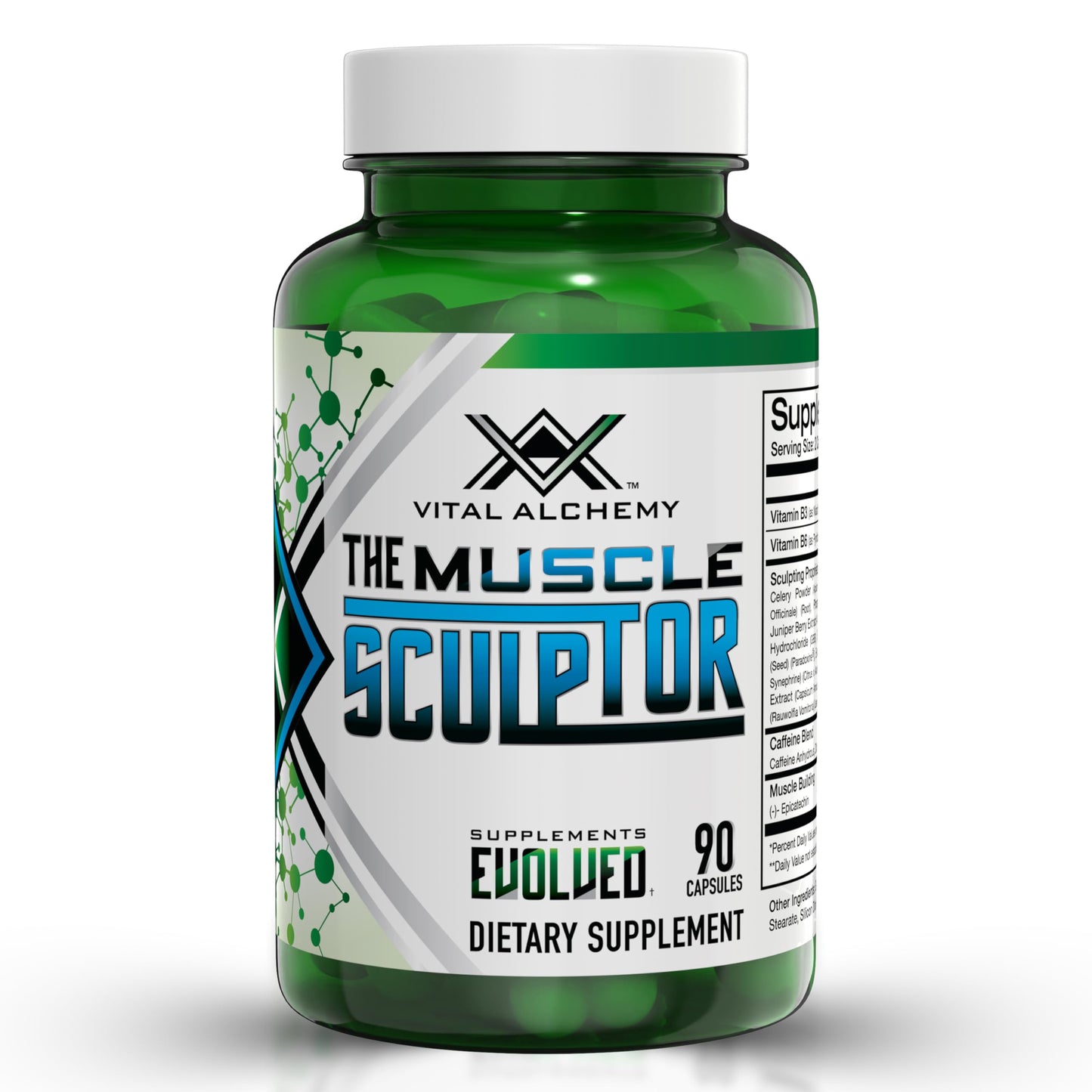 Vital Alchemy The Muscle Sculptor – Muscle Builder with B3, B6, Epicatechin & Cayenne | Made in USA