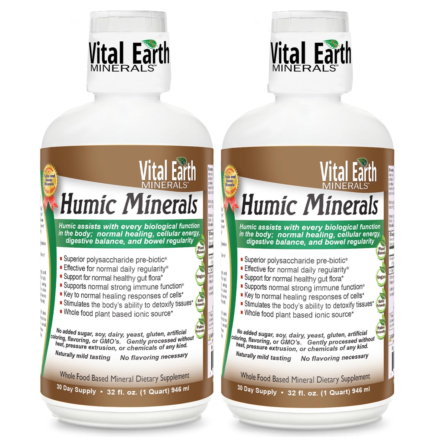 Vital Earth Minerals Humic Minerals 2-Pack – Fulvic Acid & 70+ Trace Minerals