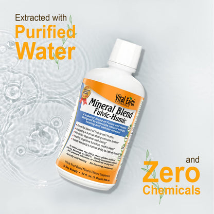 Vital Earth Minerals Fulvic Humic Mineral Blend Liquid 2-Pack – 70+ Trace Minerals & Electrolytes