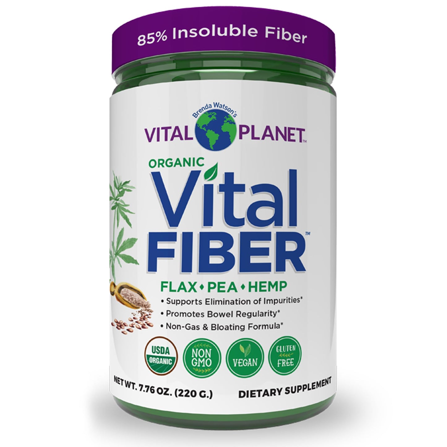 Vital Fiber Powder - Organic Insoluble & Soluble Fiber | Vital Planet 7.76 oz