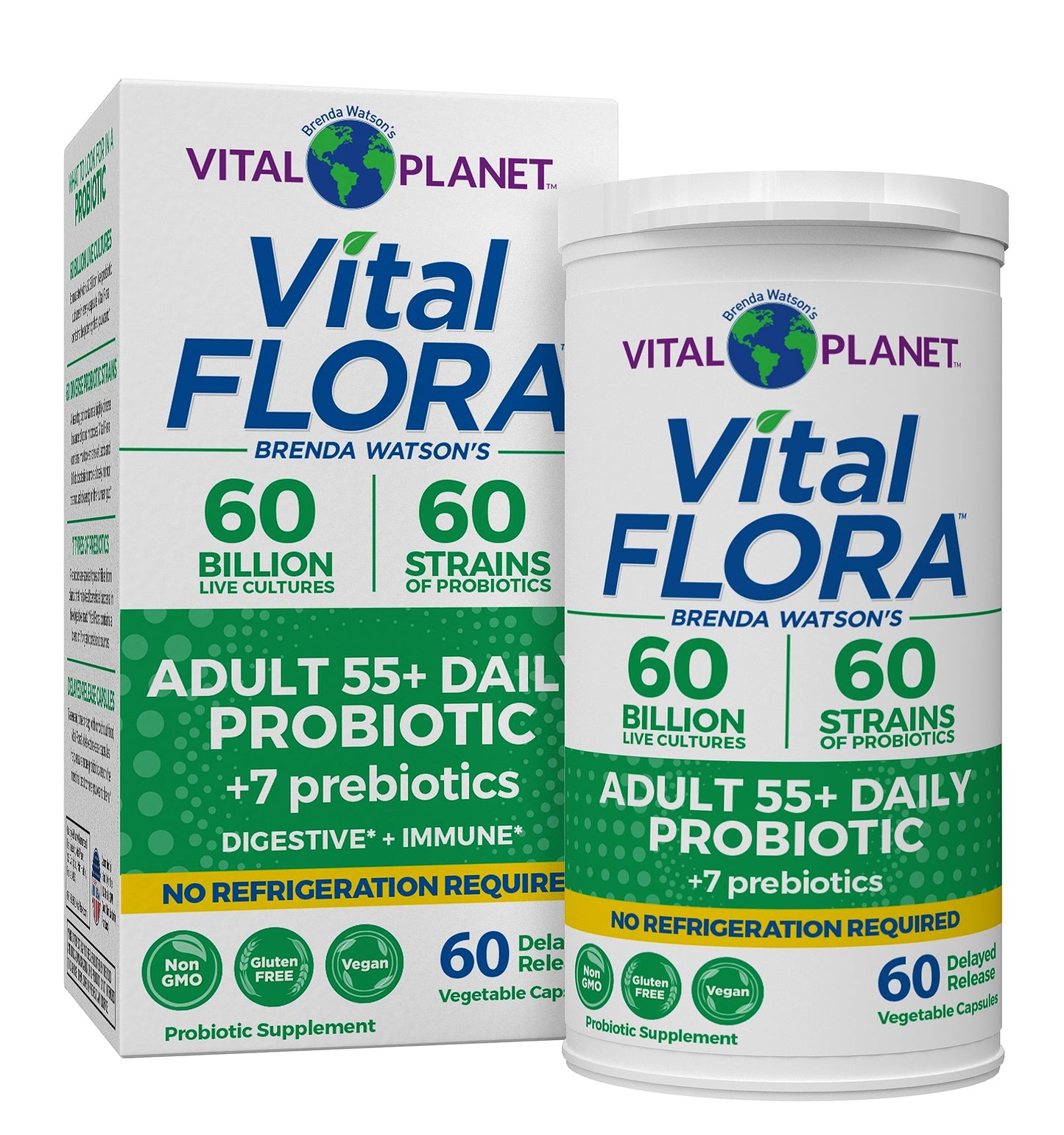 Vital Flora 60B CFU Probiotic for Adults 55+ | Vital Planet Shelf-Stable