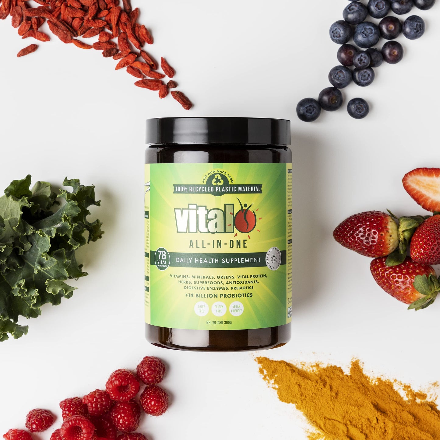 Vital Greens Antioxidant Superfood Powder – Natural Multivitamin 300g