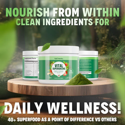 Vital Greens Superfood Powder – 40+ Superfoods, Probiotics, Vegan