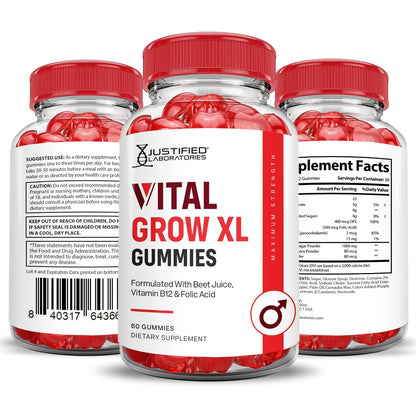 Justified Laboratories Vital Grow XL 1000mg ACV Gummies 2-Pack