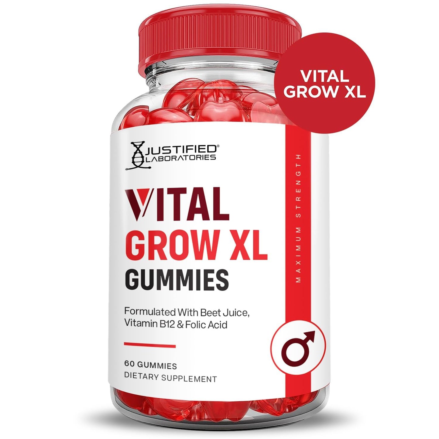 Justified Laboratories Vital Grow XL 1000mg ACV Gummies 2-Pack