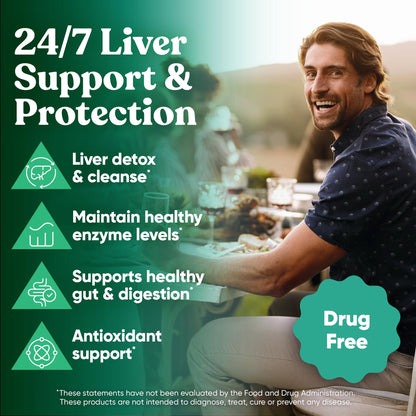 Vital Liver Cleanse Detox and Repair – 9-in-1 Liver Support (Milk Thistle, Artichoke, Turmeric) – 60 Vegetarian Soft Capsules