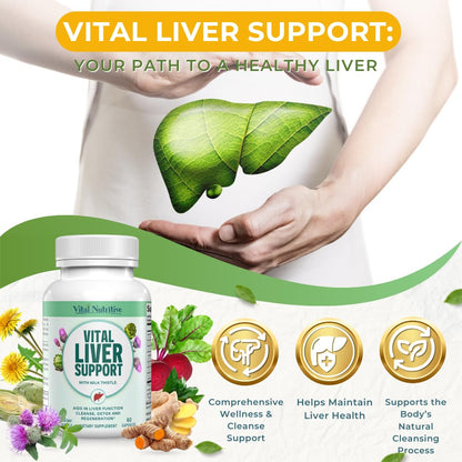 Vital Liver Support – 9-in-1 Liver Health Formula with Organic Milk Thistle