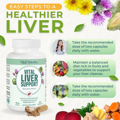 Vital Liver Support – 9-in-1 Liver Health Formula with Organic Milk Thistle