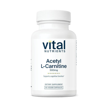 Vital Nutrients Acetyl L-Carnitine 500mg – Brain & Cognitive Support | Vegan, Non-GMO | 60 Capsules