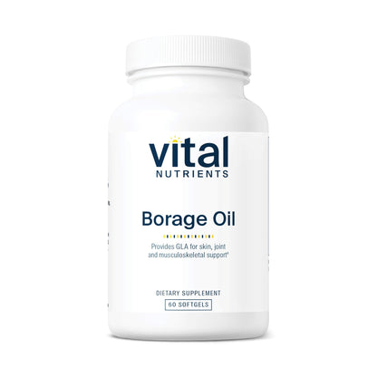 Vital Nutrients Borage Oil 1000mg | High-Dose GLA Omega-6 | 60 Softgels | Gluten, Dairy, Soy Free | Non-GMO