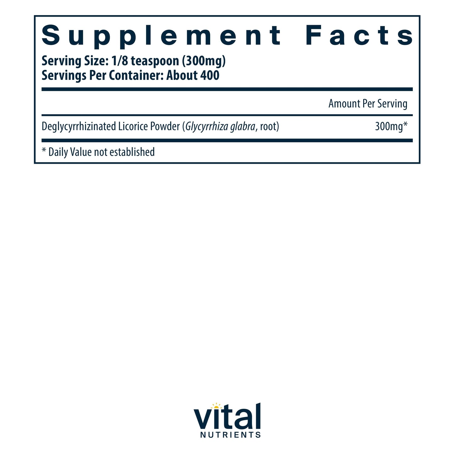 Vital Nutrients DGL Powder – Vegan Licorice Root Extract for Digestive Health | Gluten Free | 120g