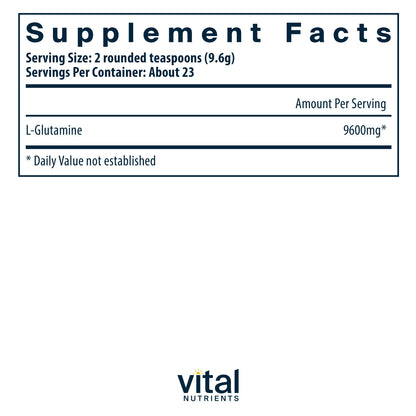 Vital Nutrients Glutamine Powder – GI Support, Gluten Free & Non-GMO (225 g / 8 oz)