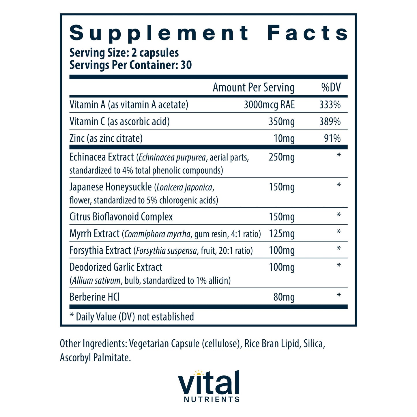 Vital Nutrients Herbal Biotic — Immune Support Supplement | 60 Capsules