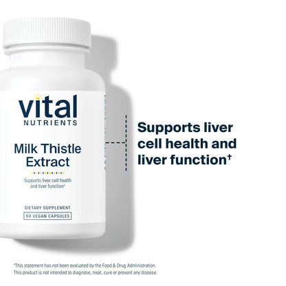 Vital Nutrients Milk Thistle Extract 250mg | Vegan Liver Support | 60 Capsules