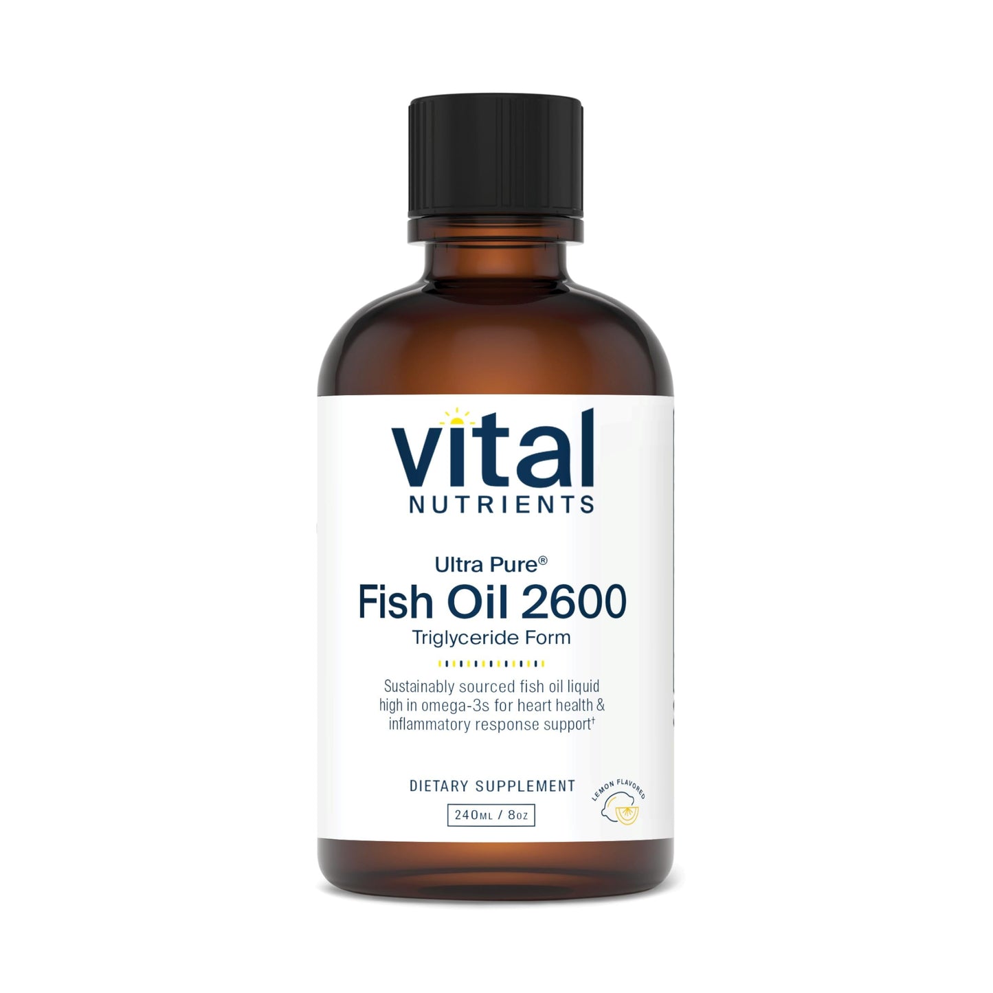 Vital Nutrients Ultra Pure Fish Oil 2600 – Pharmaceutical Grade, Hi-Potency Deep Sea EPA/DHA, 8 oz