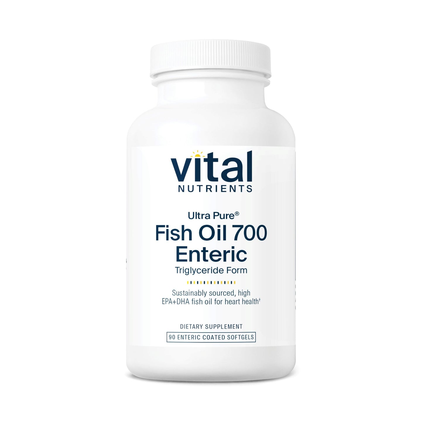 Vital Nutrients Ultra Pure Fish Oil 700 Enteric Coated – Heart, Brain & Immune Support | 90 Count