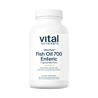 Vital Nutrients Ultra Pure Fish Oil 700 Enteric Coated – Heart, Brain & Immune Support | 90 Count