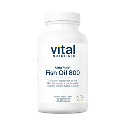 Vital Nutrients Ultra Pure Fish Oil 800 – High EPA & DHA Omega-3, Lemon, 90 Softgels
