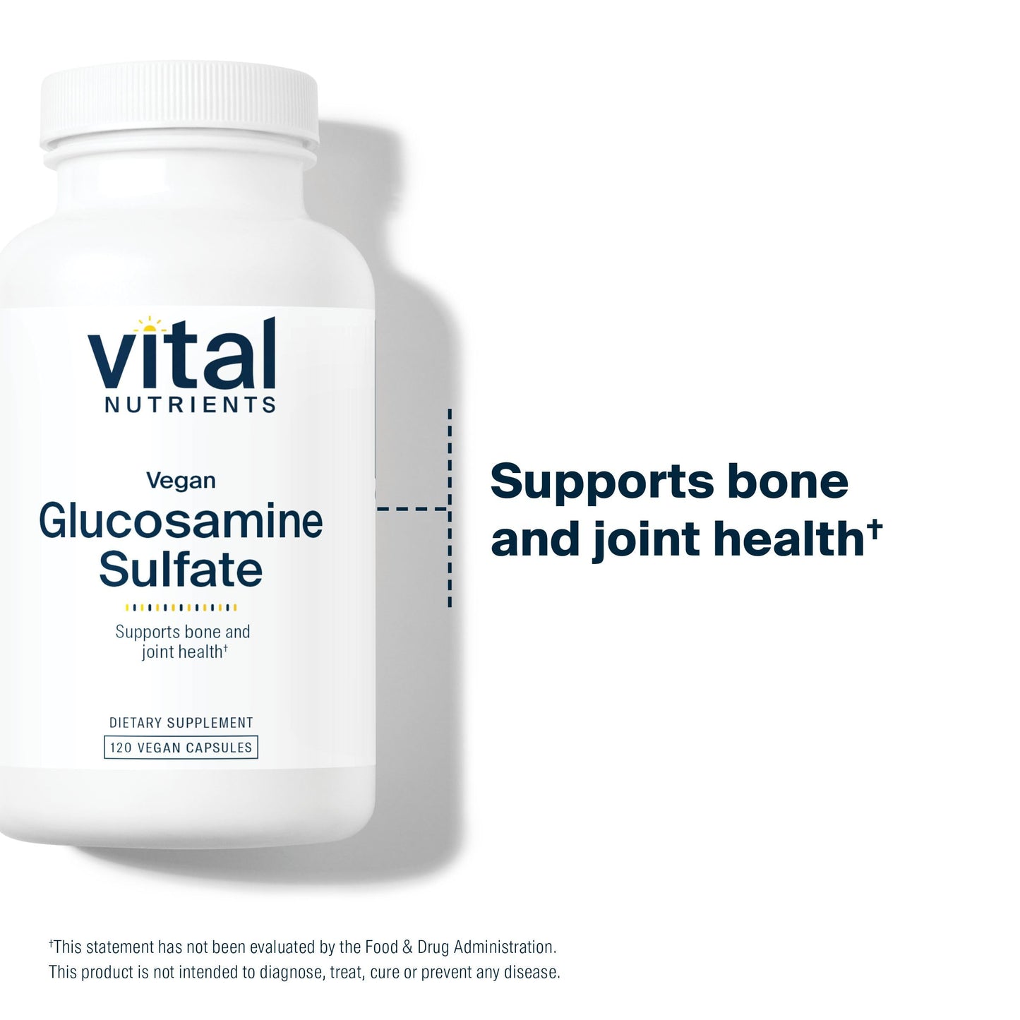 Vital Nutrients Vegan Glucosamine Sulfate 750mg – Joint Support, Cartilage & Mobility | Gluten-Free, Non-GMO | 60 Capsules
