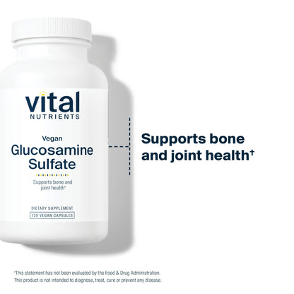 Vital Nutrients Vegan Glucosamine Sulfate 750mg – Joint Support, Cartilage & Mobility | Gluten-Free, Non-GMO | 60 Capsules