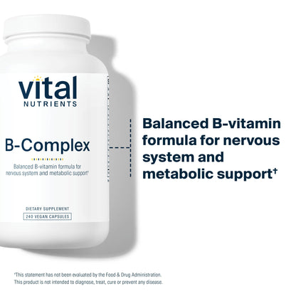 Vital Nutrients Vitamin B-Complex | Vegan High-Potency Methylated B Vitamins | 240 Capsules