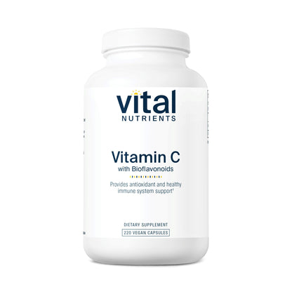 Vital Nutrients Vitamin C with Bioflavonoids | Vegan, Allergen-Free 1000mg Vitamin C + 500mg Citrus Bioflavonoids | 220 Capsules