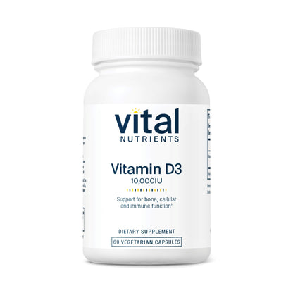 Vital Nutrients Vitamin D3 10000 IU – Immune & Bone Support, 60 Capsules