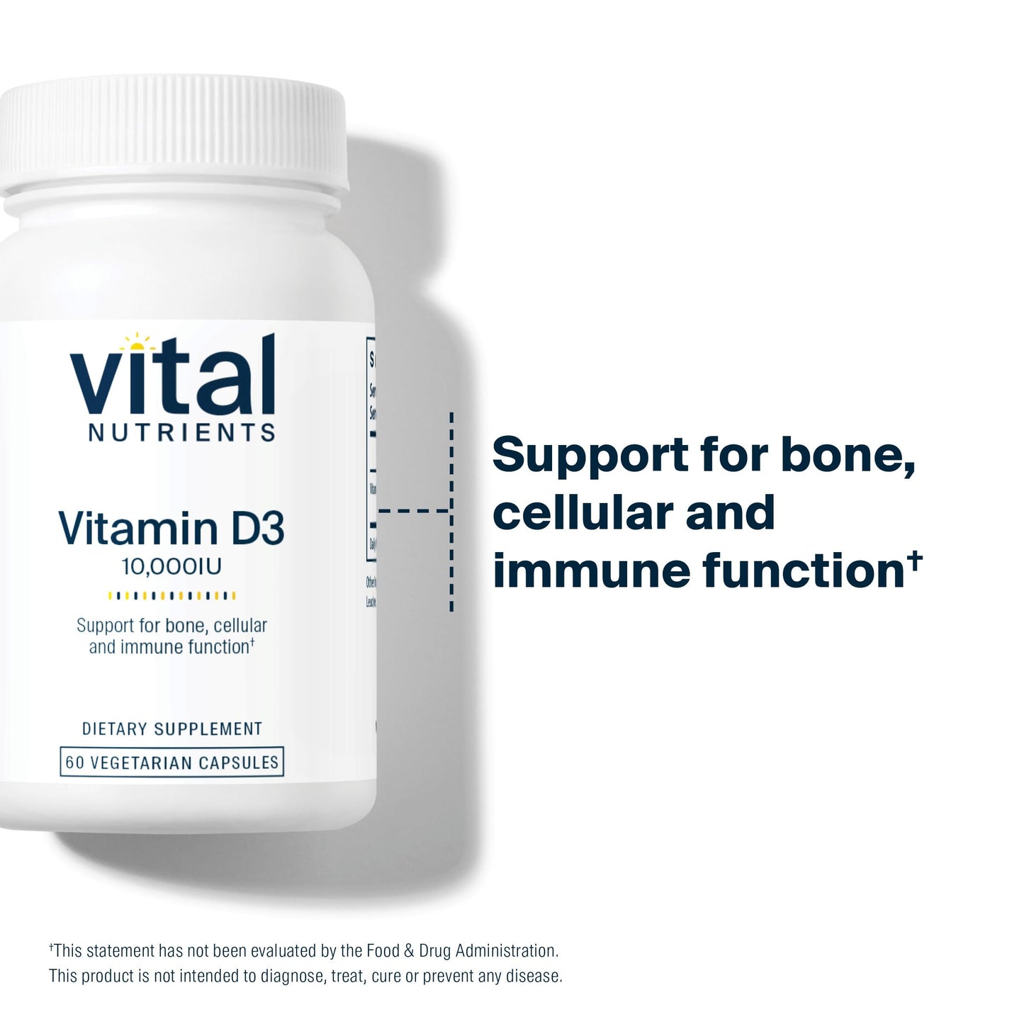 Vital Nutrients Vitamin D3 10000 IU – Immune & Bone Support, 60 Capsules