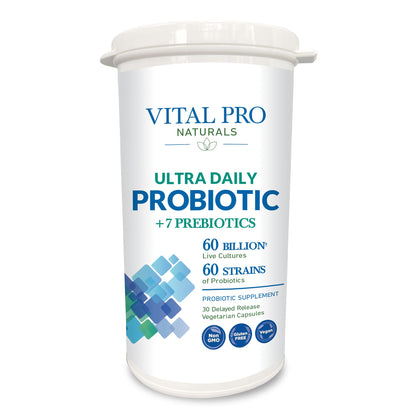 Vital Pro Naturals Ultra Daily Probiotic + Prebiotics | 30 Capsules