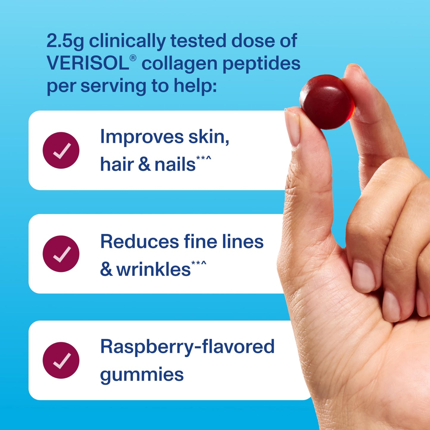 Vital Proteins Collagen Gummies – 2.5g VERISOL Collagen Peptides for Hair, Skin, Nails & Wrinkles | 120 ct Bottle, Pack of 2, Raspberry Flavor