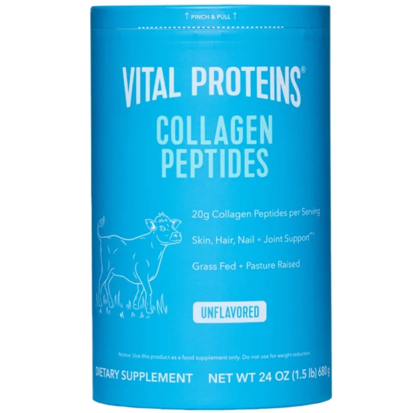 Vital Proteins Natural Whole Nutrition Collagen Peptides – Pasture-Raised, Grass-Fed, 24 Oz