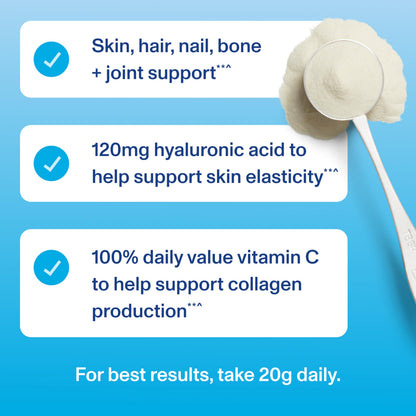Vital Proteins Collagen Peptides Powder with Hyaluronic Acid & Vitamin C - Unflavored, 13 Servings