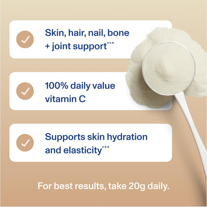 Vital Proteins Collagen Peptides Advanced with Hyaluronic Acid & Vitamin C – Vanilla Flavor, 21 oz