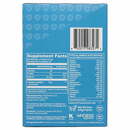Vital Proteins Collagen Peptides Travel Packs – Type I & III, Unflavored, 10g (30-count)