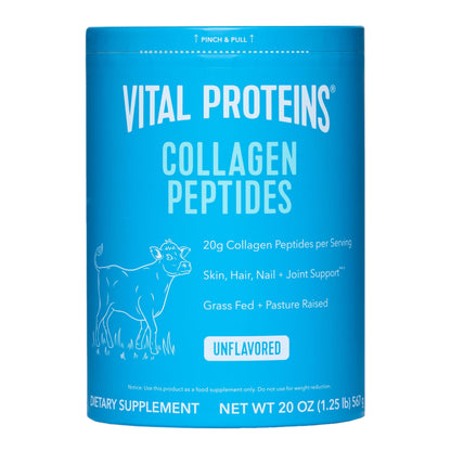 Vital Proteins Collagen Peptides Unflavored 20oz - Grass-Fed, Zero Sugar, Supports Hair, Skin, Nails, Joints