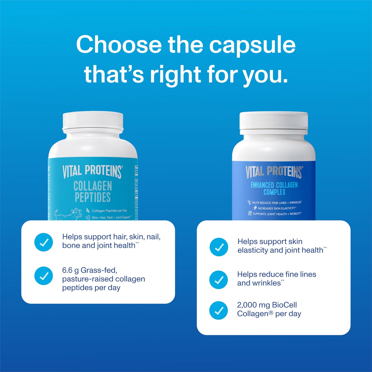 Vital Proteins Enhanced Collagen Complex Capsules with BioCell – Skin & Joints (60 Ct)