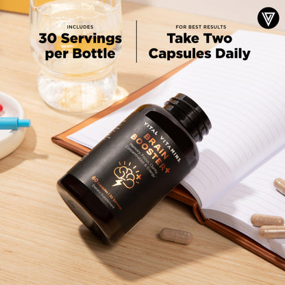 Vital Vitamins Nootropic Brain Supplement Plus – Memory & Focus (Lion's Mane) 60 Caps