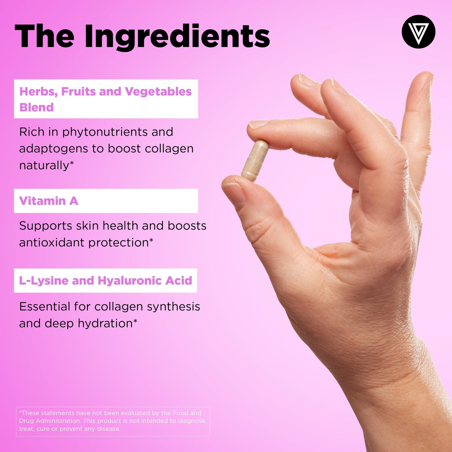 Vital Vitamins Vegan Collagen Booster - Plant-Based, Silica & Hyaluronic Acid - 60 Capsules